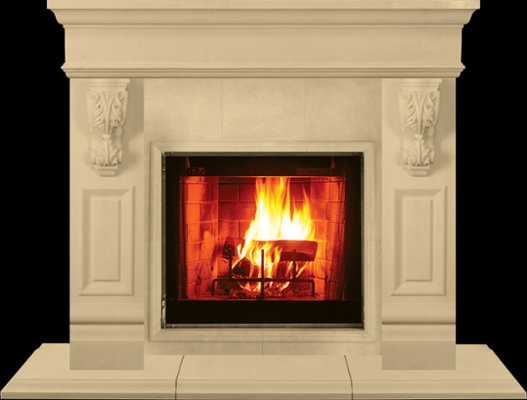 CHANDLER from our collection of cast stone Fireplace Mantels