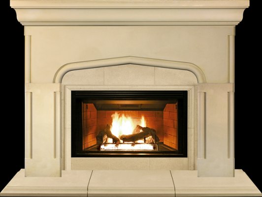 LANCASTER from our collection of cast stone Fireplace Mantels